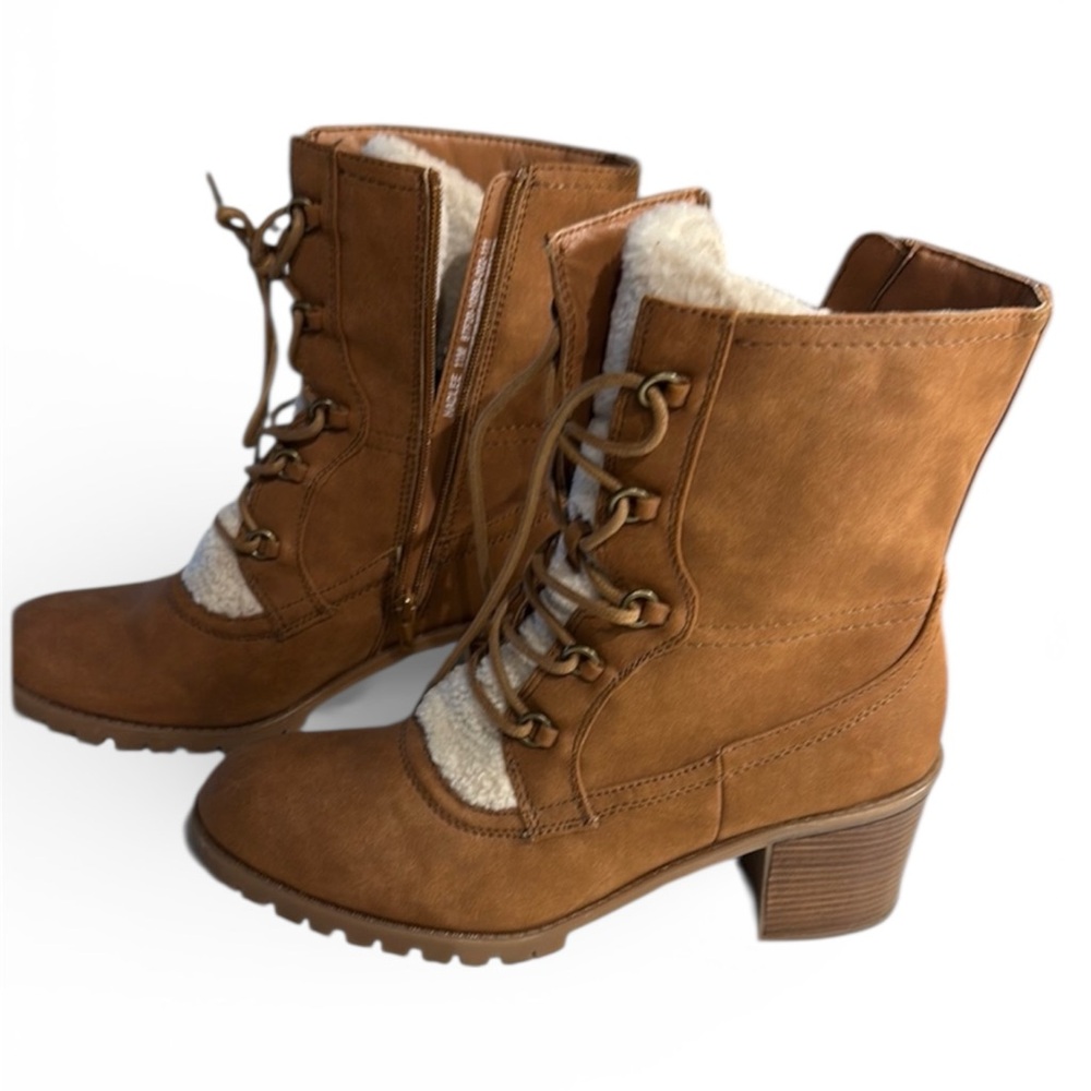 Baretrap - Hadlee Brown Lace-Up Ankle Boots with Faux Fur Lining